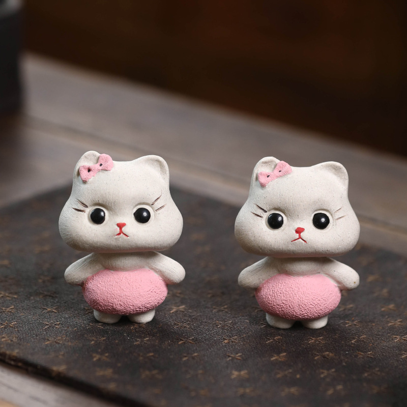 Vật nuôi trà cát tím Yixing đồ trang trí mèo và chuột điêu khắc bộ trà sáng tạo thủ công phụ kiện bàn trà gốm sứ có thể nuôi bán buôn