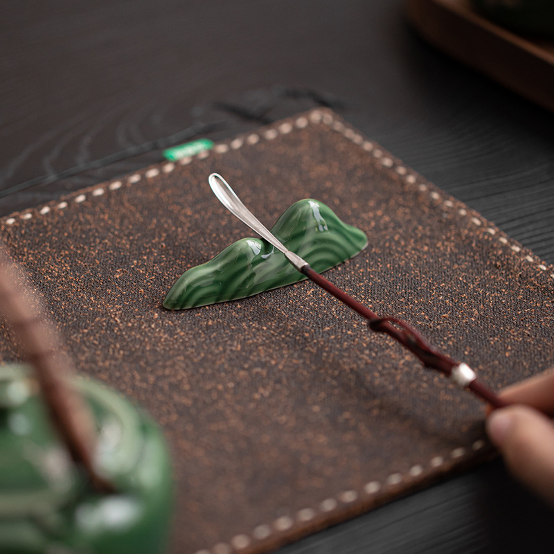 Giá đỡ bút Qingli Giang Sơn, giá đỡ bút, nắp ấm trà, đồ trang trí non bộ sáng tạo, giá thìa matcha, phụ kiện matcha