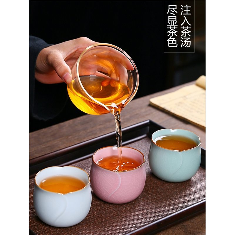 Cốc chủ nhân Ruyao Cốc đơn Cặp đôi vết nứt băng cao cấp Một cặp tách trà Kung Fu Cốc trà Cốc trà gốm sứ Bán buôn