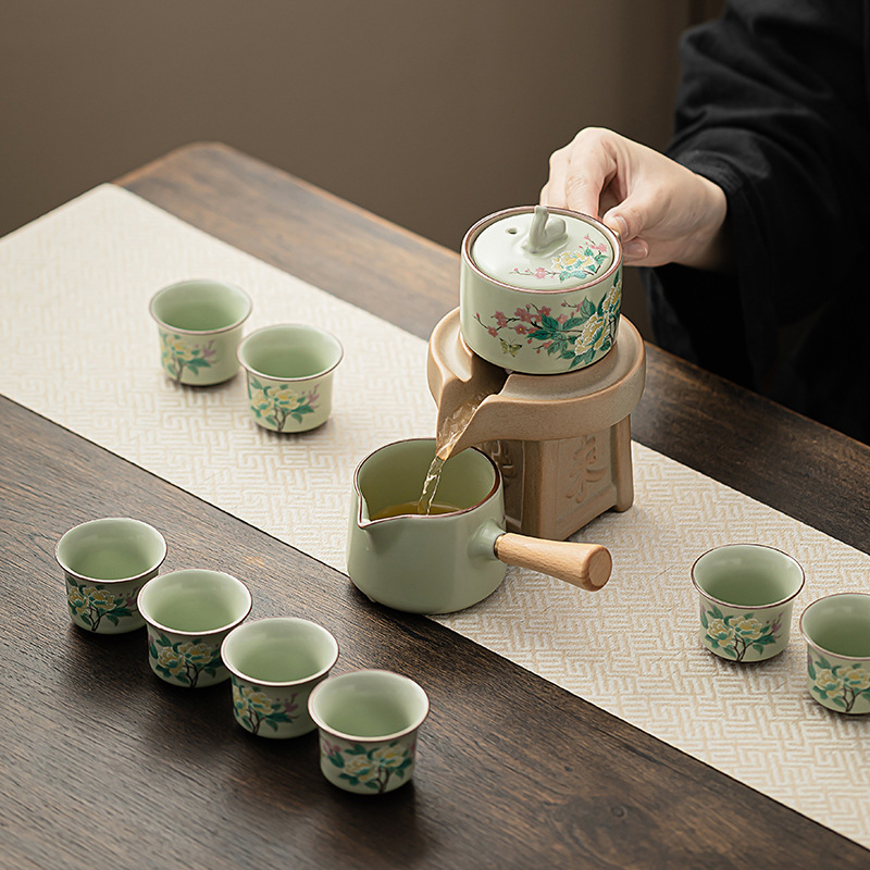 Đồ pha trà tự động hoa dâm bụt hộp quà tặng hộp pha trà lười dụng cụ pha trà tự động văn phòng gia dụng