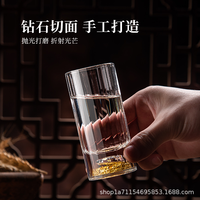 Bộ ly rượu trắng hai hai ly Vàng Kim Cương thủy tinh pha lê sang trọng nhẹ gia dụng 2 ly rượu hai ly rượu sáng tạo cá tính