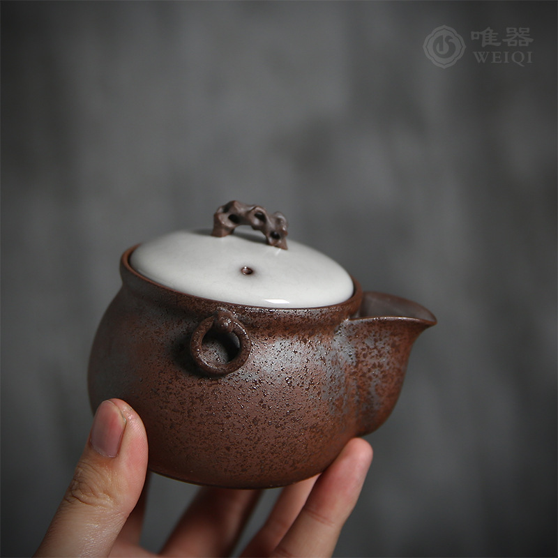 Dụng cụ pha trà Kung Fu Ấm trà gốm sứ Ngô Tuấn nguyên thủ công cầm tay bình báu có nắp ấm pha trà gia dụng lọc đơn
