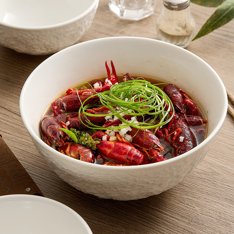 Bát cơm hoa văn đá bát canh gốm sứ gia dụng bát mì tôm càng cao cấp cá luộc cá bắp cải chua Bát salad