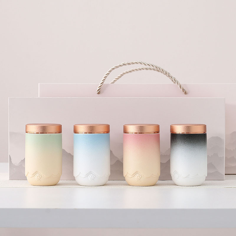 Bình đựng trà gốm sứ, bình đựng trong nhỏ nhỏ cầm tay, bình đựng trà chống ẩm kín, quà lưu niệm kho trà