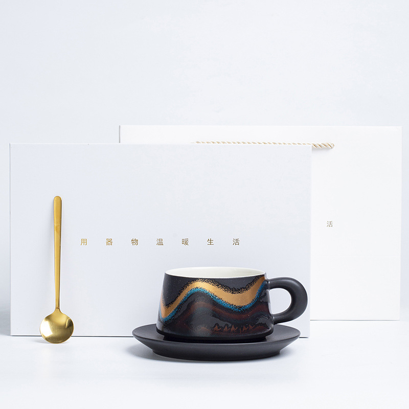 Cốc cà phê gốm sứ đổi màu tiếp xúc với nhiệt, cốc nước con đường tơ lụa cổ điển Trung Quốc, cốc Mark giá trị cao, quà lưu niệm sáng tạo