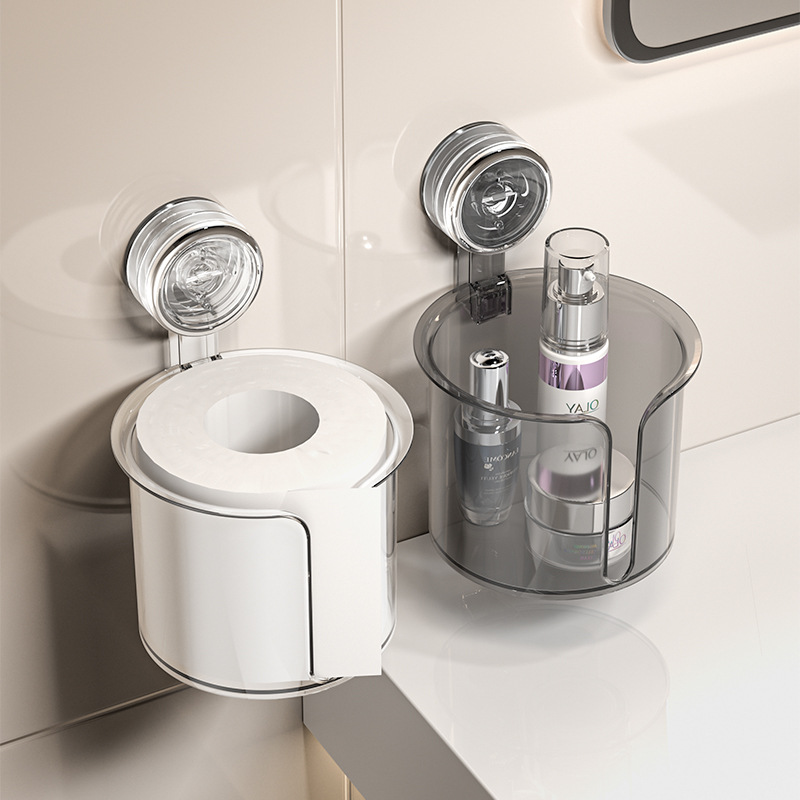 Hộp đựng khăn giấy cốc hút Hộp đựng giấy vệ sinh treo tường không đục lỗ Giá để giấy cuộn phòng tắm Hộp đựng giấy rút nhà vệ sinh