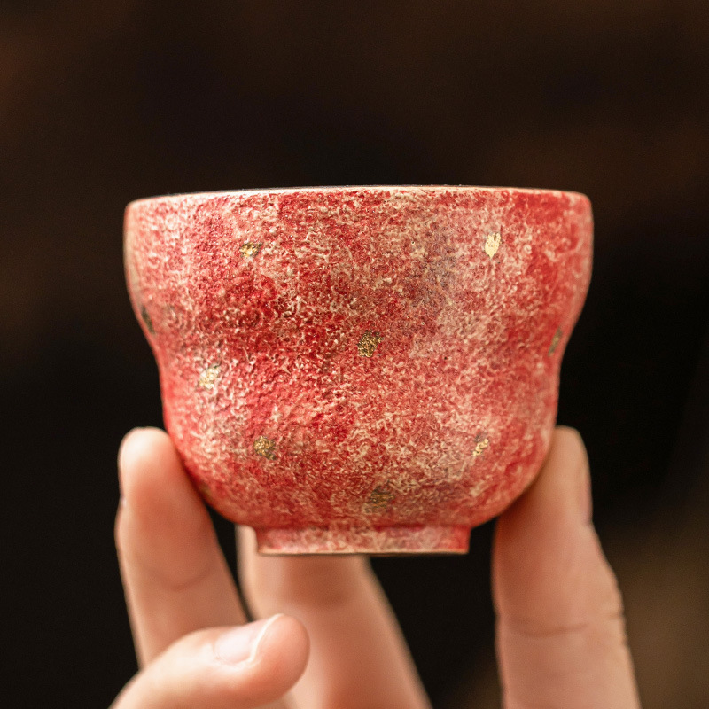 Cốc trà cao cấp gốm sơn mỏ đá, cốc Fulu bằng vàng, bộ trà gốm sứ gia dụng, cốc trà Kung Fu, cốc chủ nhân, cốc đơn