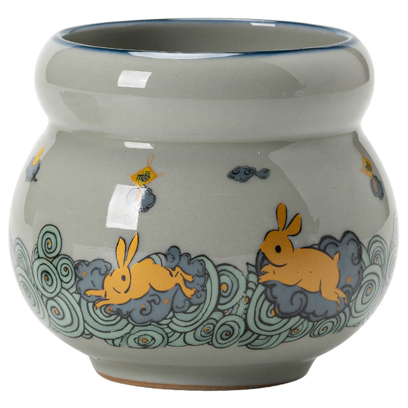 Thỏ Vàng Thông báo Thực vật Xám Jianshui Gia dụng Phụ kiện Bộ trà Kung Fu Bể nước Thùng bã trà Gốm sứ Rửa trà Nước thải Thùng trà