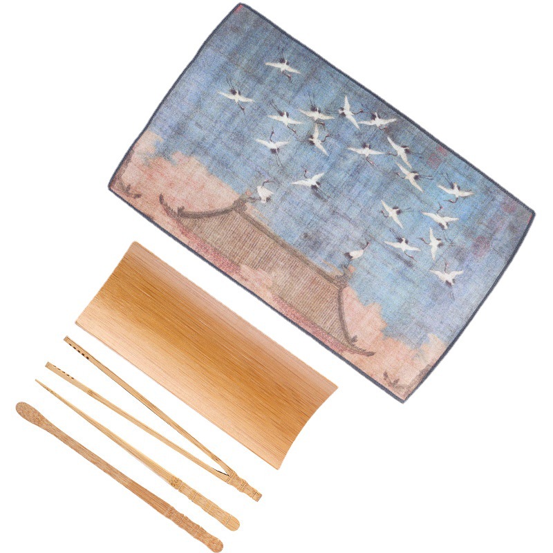 Bộ ba món trà đạo bằng tre, Bộ trà kim, thìa trà, Bộ trà sen làm bằng tay, Bộ sáu quý ông, Khăn trà thấm nước