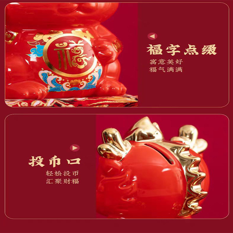 Con heo đất Gốm Sứ thủy triều năm Nhâm Thìn, quà tặng Tết tặng trẻ em, đồ trang trí để bàn văn phòng, đồ trang trí phòng khách