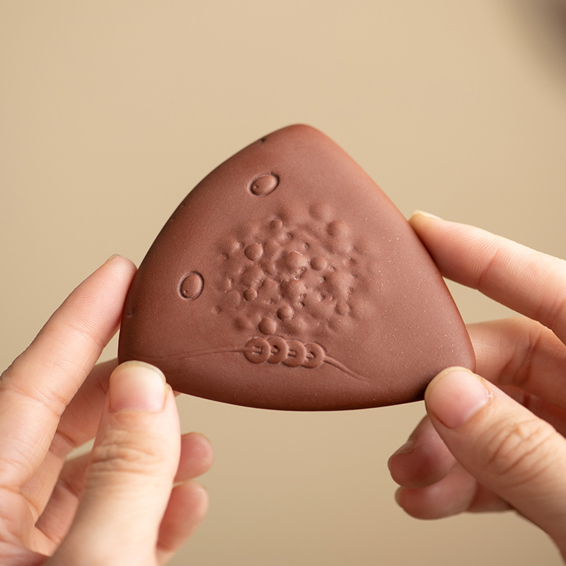 Nắp đất sét tím, nắp khay trà, nắp bát, nắp nồi đất sét tím thủ công, giá đỡ đặc biệt, phụ kiện bộ ấm trà gia đình, đồ trang trí thú cưng bằng trà