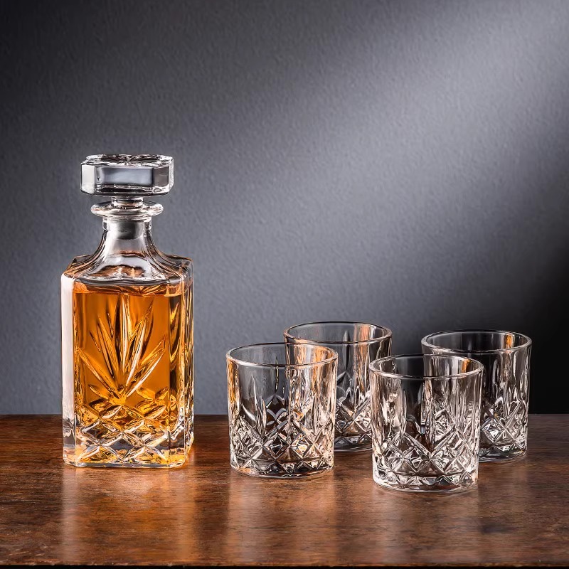 Bình Đựng Thủy Tinh Pha Lê Chai Rượu Mờ Son Môi Rượu Whisky Chai Rượu Bình Rỗng Hộ Gia Đình Chai Rượu Đựng Rượu