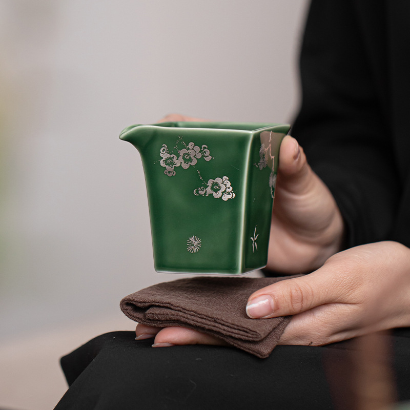 Suihan Sanyou Meisong Bamboo Green Li lộ cốc gốm sứ cốc cốc đồng phục tách trà biển lớn dụng cụ chia trà