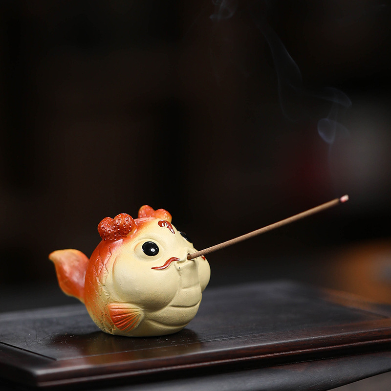 Đồ trang trí rồng vật nuôi trà cát tím Yixing sáng tạo bong bóng rồng để bàn trà thú vị khay trà có thể nâng cao hương trà đạo Cắm cá rồng