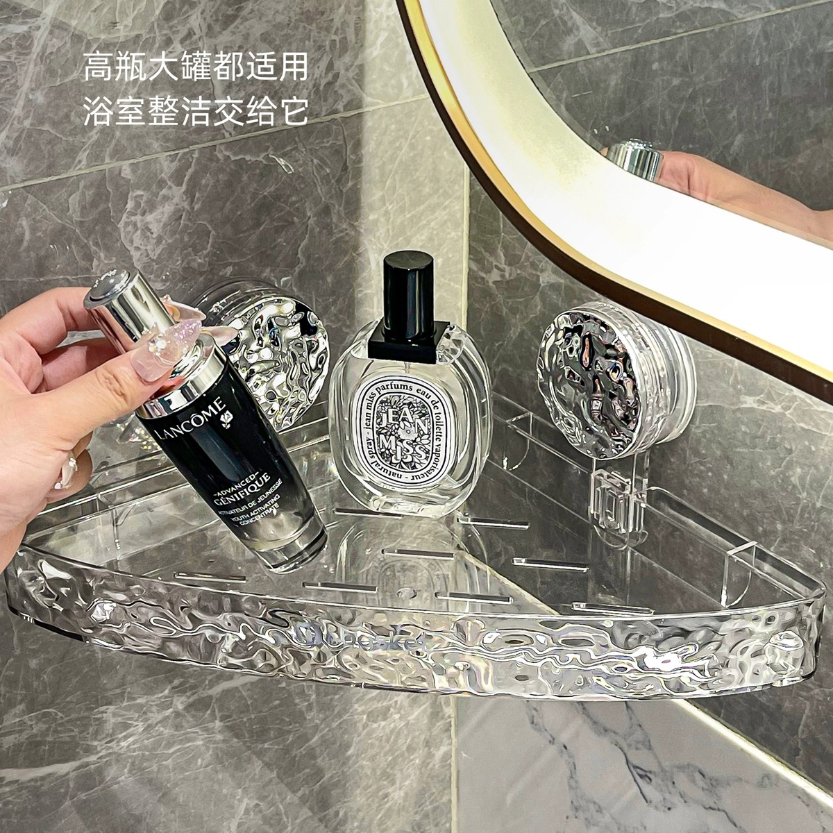 Giá để đồ tam giác cốc hút phòng tắm giá treo tường không đục lỗ giá để đồ vệ sinh phòng tắm giá để đồ góc tường