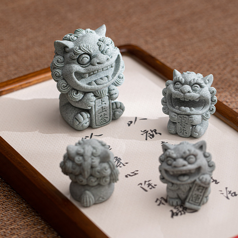 Đồ trang trí cắm hương bằng đá sa thạch xanh phong cách quốc gia, bàn trà phòng trà sáng tạo, đồ trang trí nhỏ để bàn văn phòng, có thể nuôi thú cưng trà