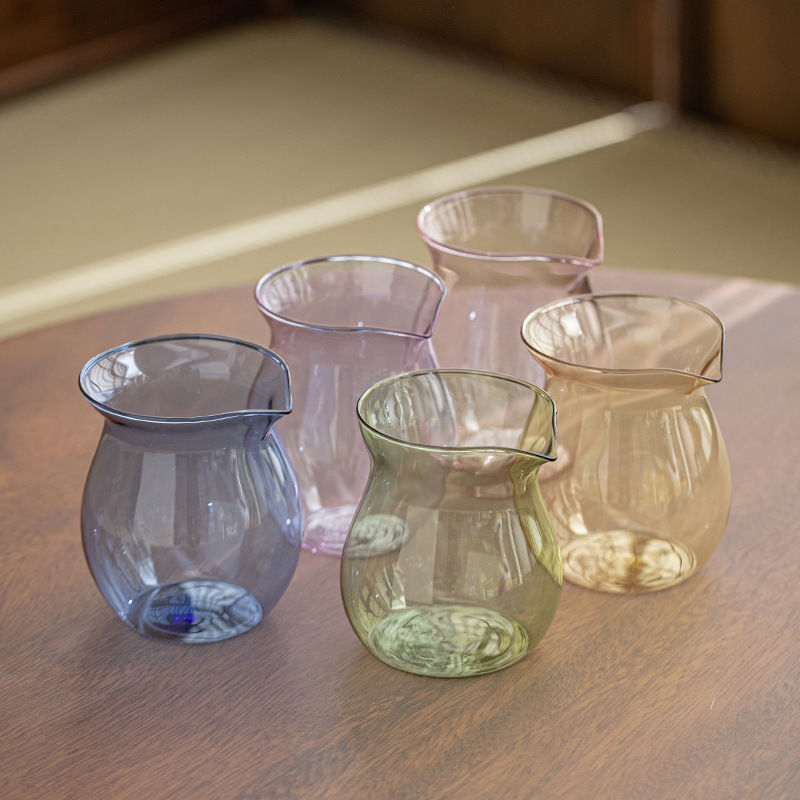 Những giọt nước đầy màu sắc, công bằng, chịu nhiệt dày, thủy tinh borosilicat cao, tách trà, tách trà trong suốt