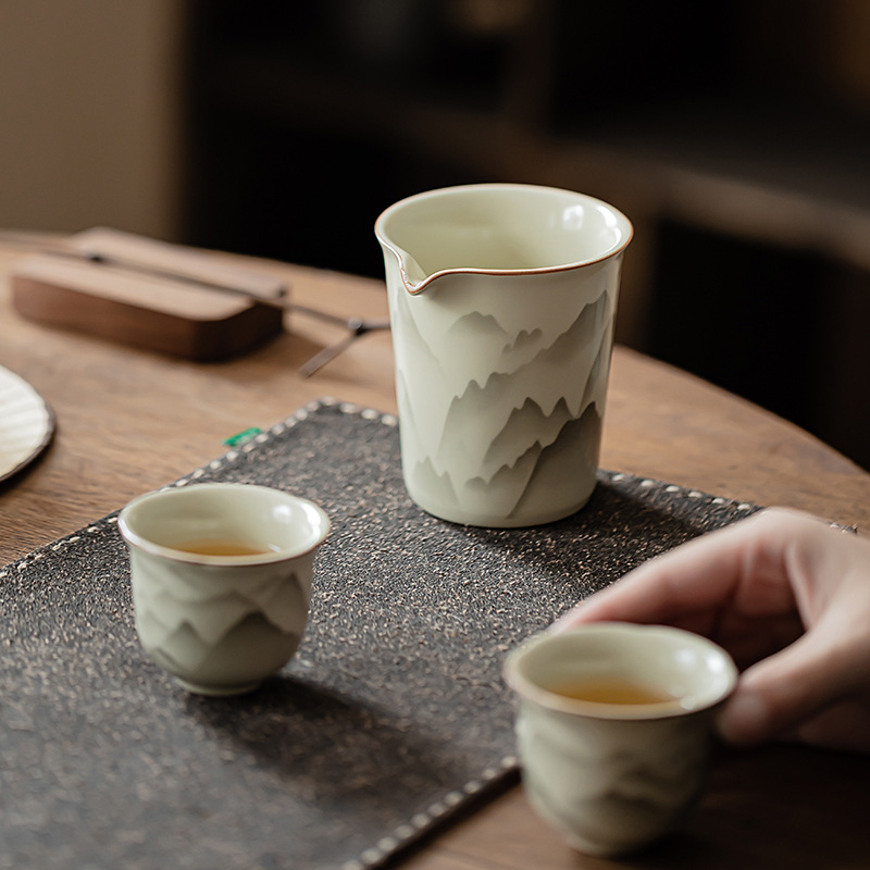 Cốc công bằng Ruyao Mountain Ruhua Cốc trà gốm sứ biển dụng cụ pha trà Kung Fu dụng cụ pha trà cốc pha trà dung tích lớn