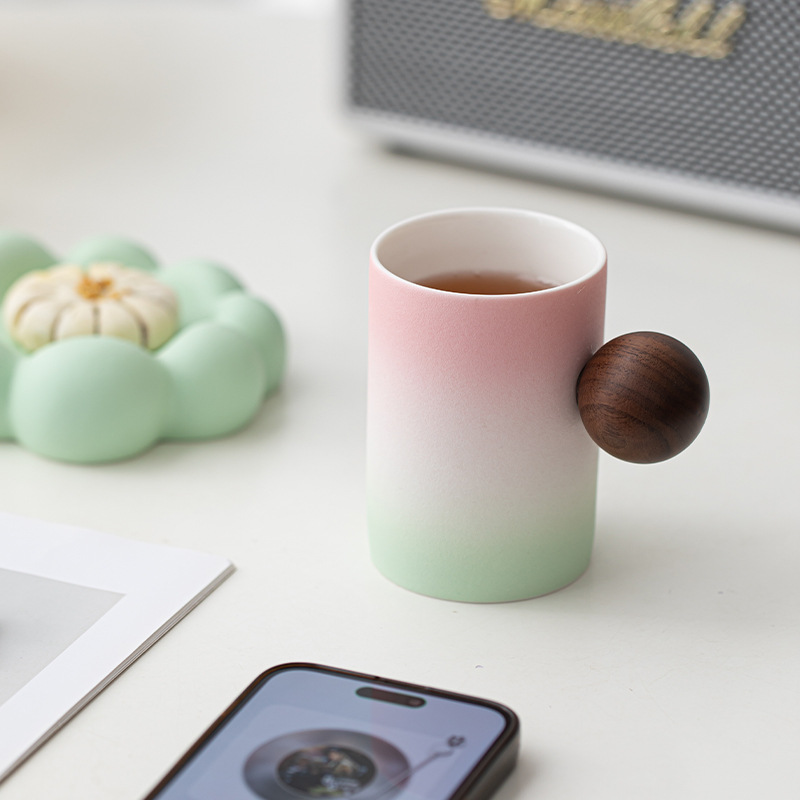 Cốc Cloud Cup Gốm gradient Cốc văn phòng tại nhà dành cho nữ Cốc cà phê đặc biệt có đế lót ly Cốc uống nước Lưu niệm