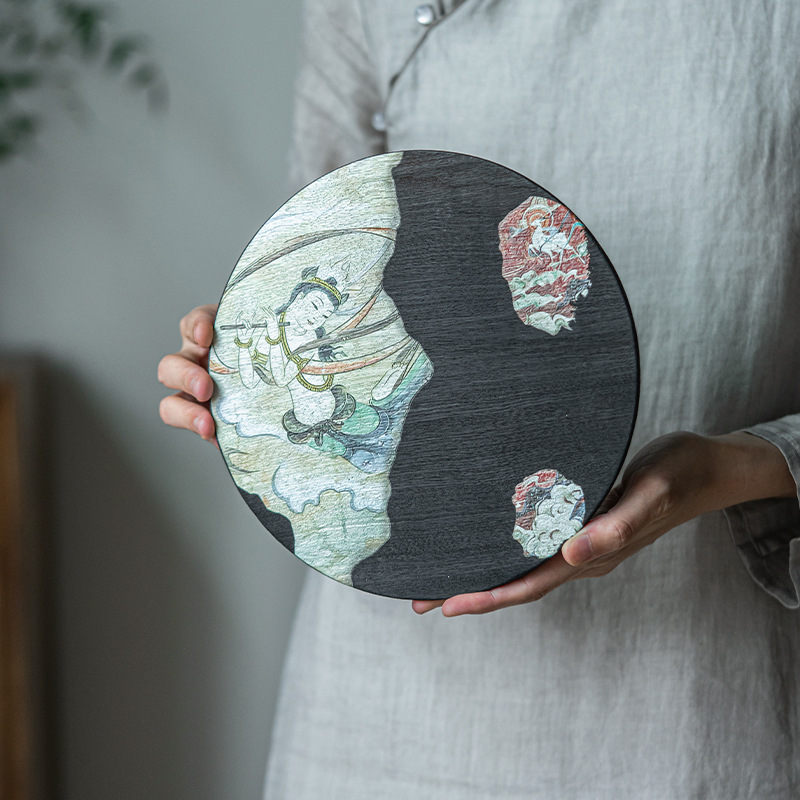 Khay gỗ nguyên khối kiểu Trung Quốc khay trà cổ điển gia dụng bàn pha khô Khay đựng đồ ăn phong cách Wabashi