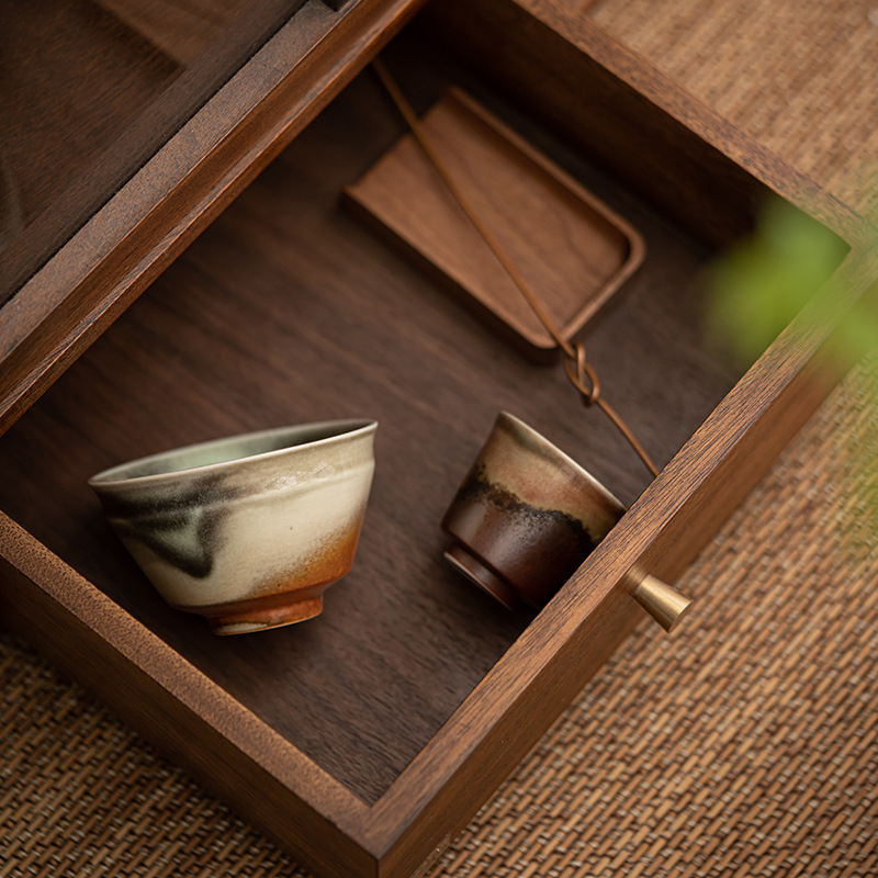 Cốc trà tráng men nung củi cốc trà gốm sứ cốc chủ nhân cổ điển kiểu Nhật cốc trà Bộ trà Kungfu gia dụng cốc đơn