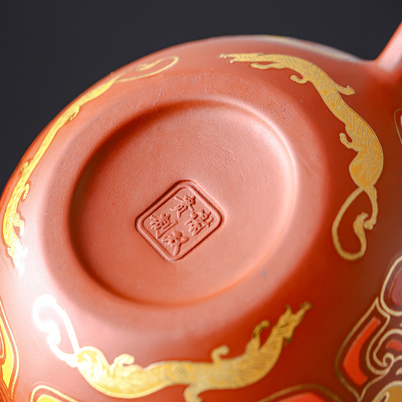 Ấm trà pha bùn cát tím cao cấp, ấm trà pha trà hai cốc, ấm trà đất sét tím, quà tặng công ty cho bố mẹ