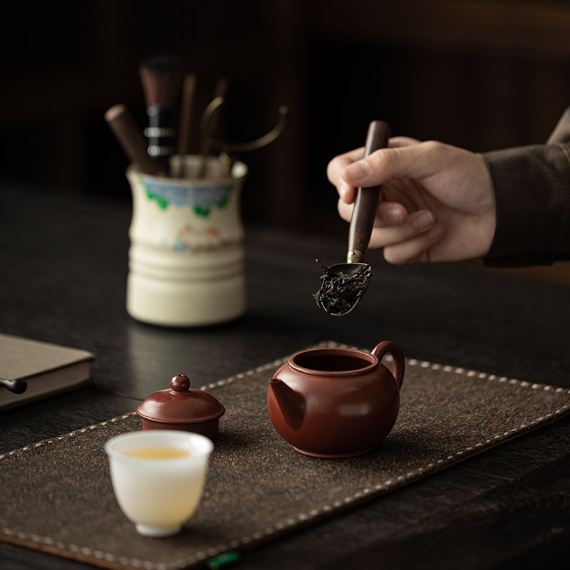 Ru Kiln Thưởng thức trà đạo mèo sáu quý ông phụ kiện bộ trà gia đình có thể mở được ống lưu trữ gốm sứ ống đơn xẻng trà ống đơn bút