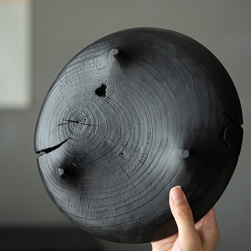 Ấm trà gỗ long não cacbon hóa Da'antang, Khay trà gỗ phong cách Nhật Bản, khay trà bàn pha khô, phụ kiện Bộ trà