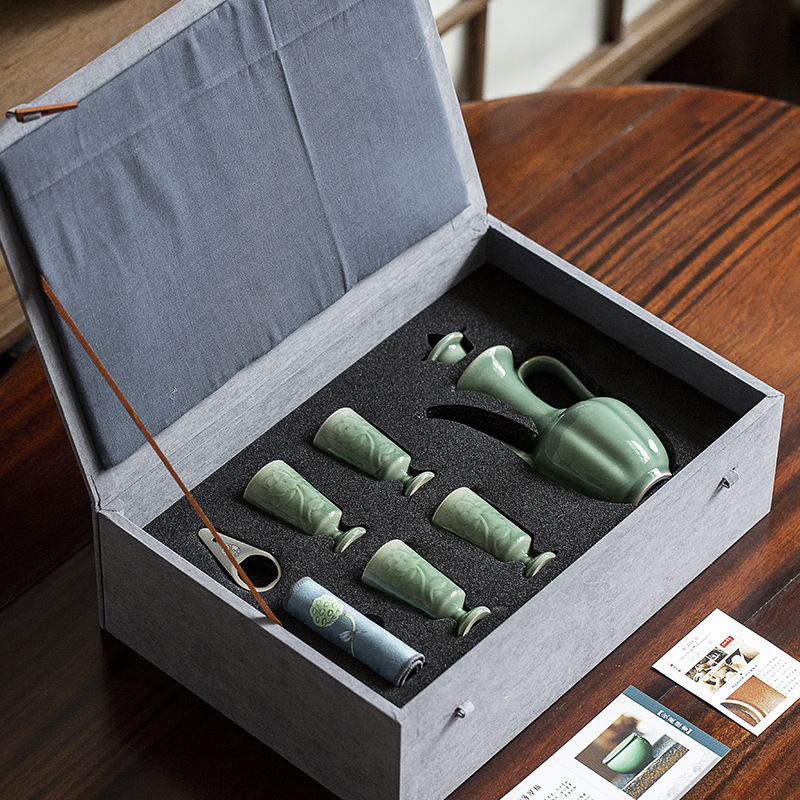 Bình rượu gia dụng giả Song Ge Kiln Bộ gốm sứ Bình rượu nóng cổ điển hoài cổ