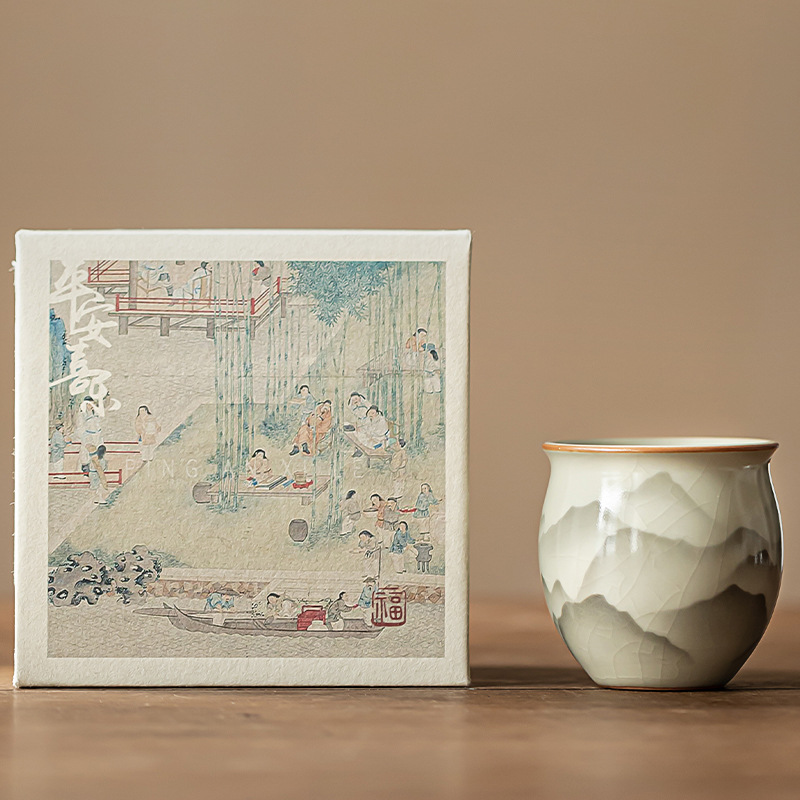 Cốc hình quả trứng núi như hoa Cốc trà Ruyao Bộ trà Kung Fu Cốc trà Cốc chủ nhân nhỏ cổ điển Cốc đơn