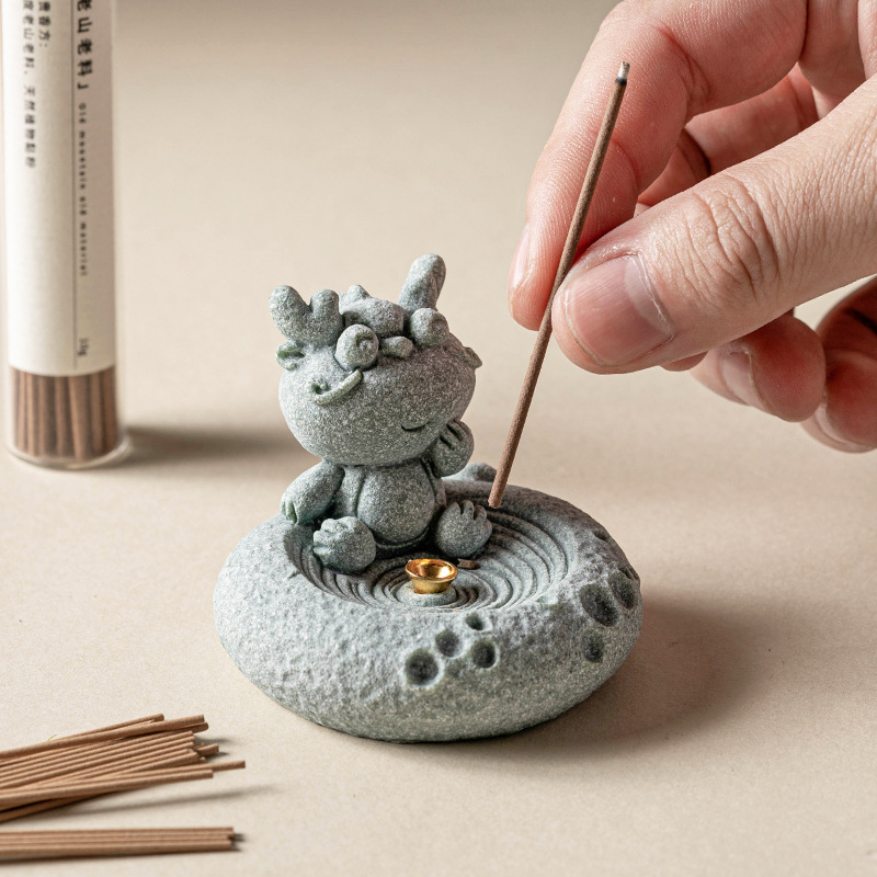 Đồ trang trí rồng mười hai cung hoàng đạo Trung Quốc sáng tạo dòng hương thơm cắm hương hỗ trợ gia dụng văn phòng bàn trà thú cưng tay cầm