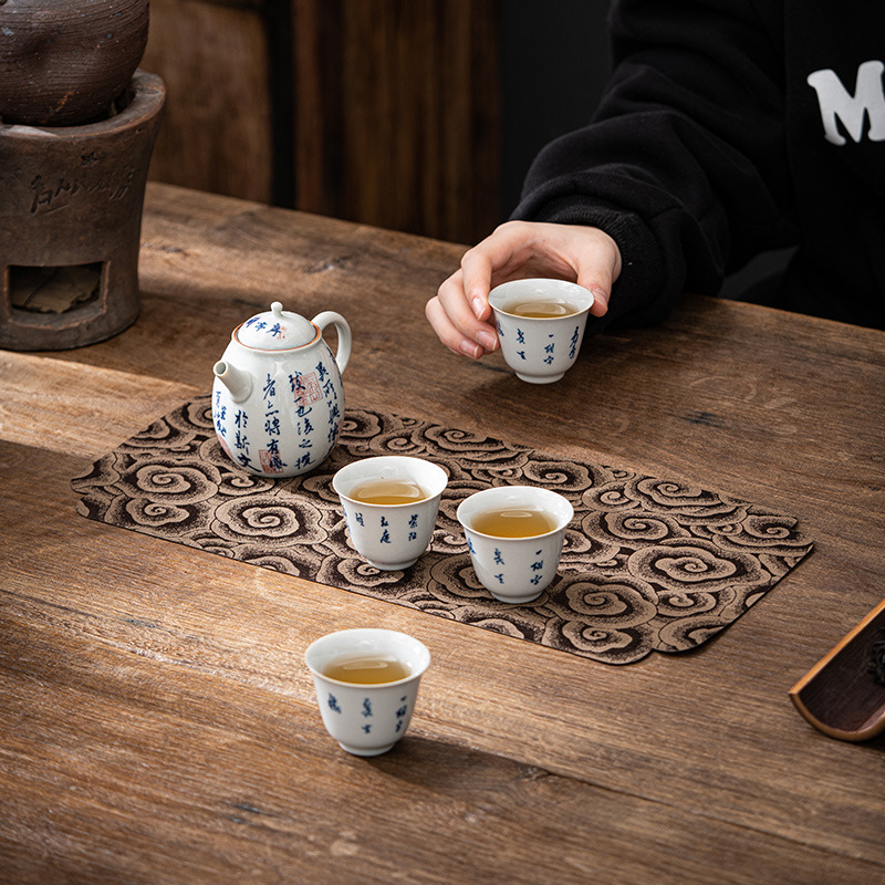 Khăn trải bàn dày dặn chống thấm nước trải bàn ghế trà DỆT THỔ CẨM Daantang Yunqu Phụ Kiện Bộ trà