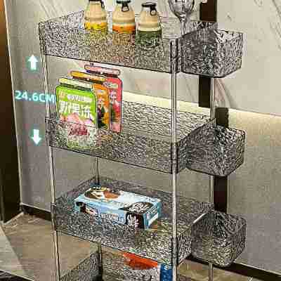 Giá để đồ ăn vặt, giá để đồ đa chức năng cho đầu giường di động nhiều tầng acrylic cho phòng khách và nhà bếp