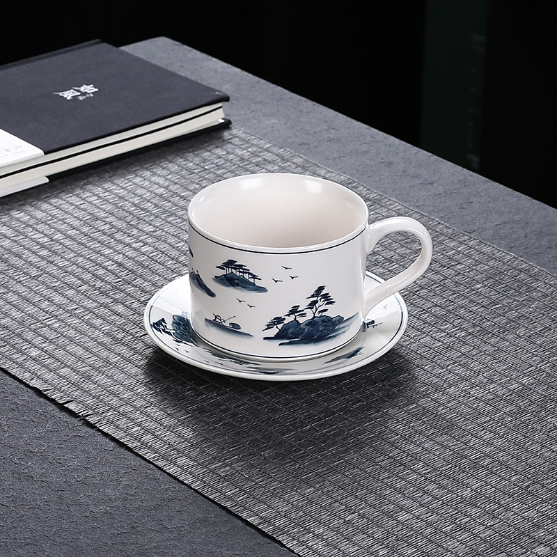 Cốc cà phê vẽ tay cốc nước gốm sứ có giá trị cao tráng men cốc trà chiều gia dụng nữ cốc cà phê cao cấp nhẹ sang trọng
