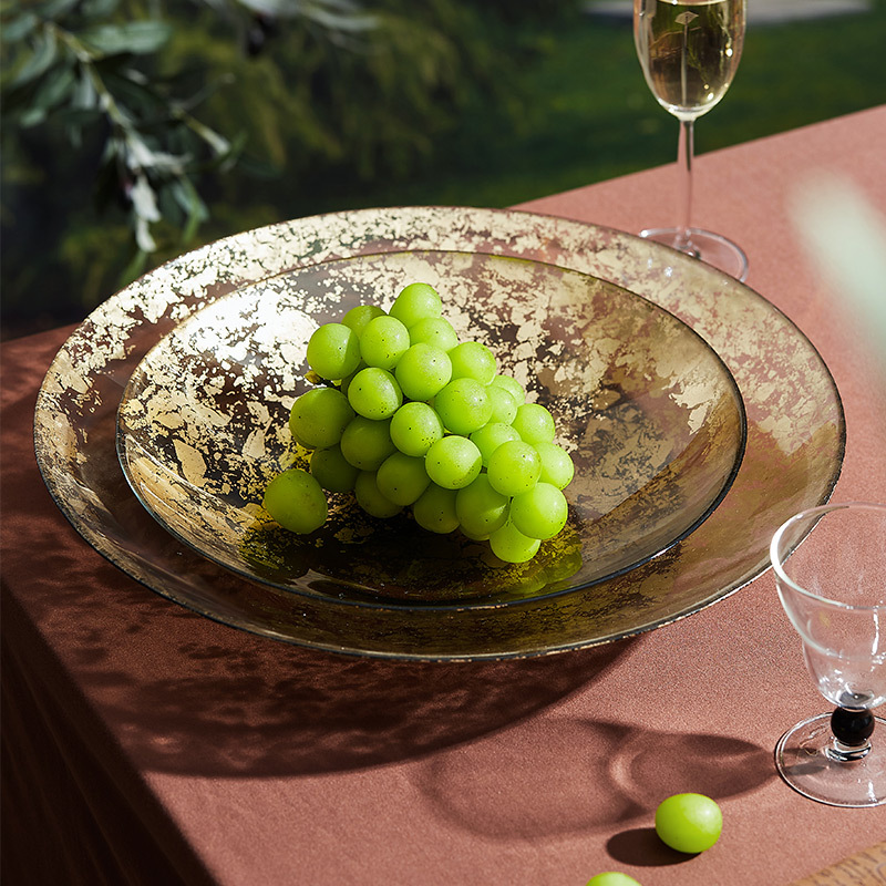 Khay đựng trái cây thời trang cao cấp mẫu mới 2022 khay thủy tinh pha lê cỡ lớn khay đựng cà phê phòng khách gia dụng khay đựng salad nhẹ nhàng sang trọng