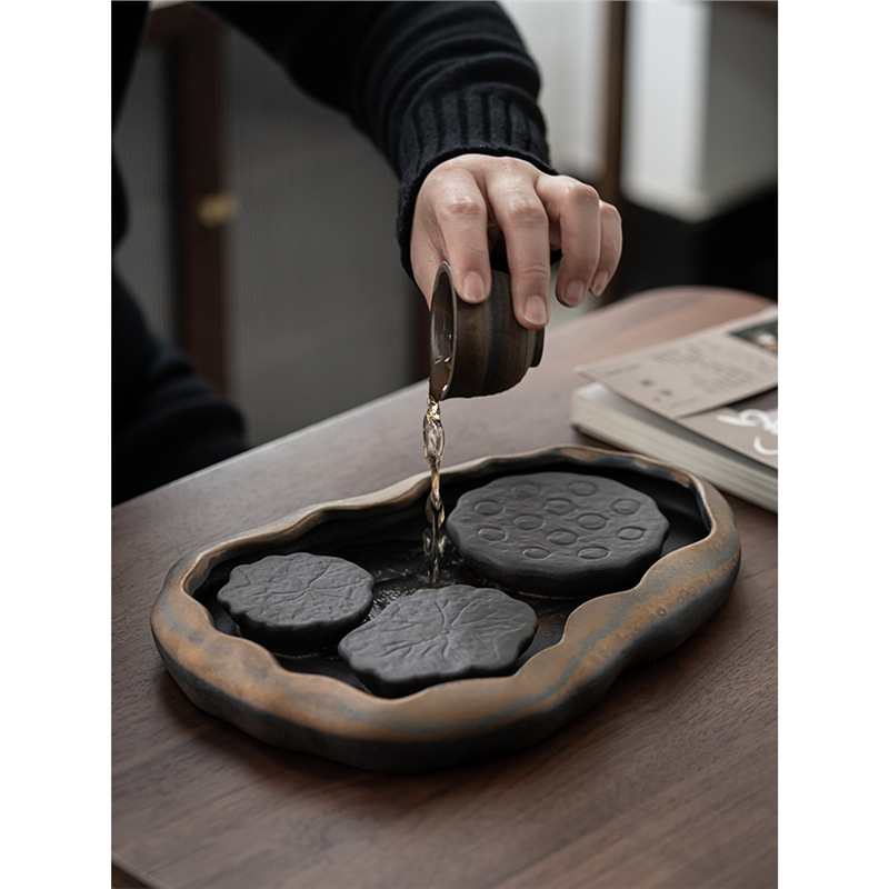 Khay trà kiểu Nhật Zen Bộ trà Kung Fu Bộ trà bàn pha khô đơn giản trữ nước gia dụng cỡ nhỏ Bộ trà bàn trà khay đựng ấm bàn trà