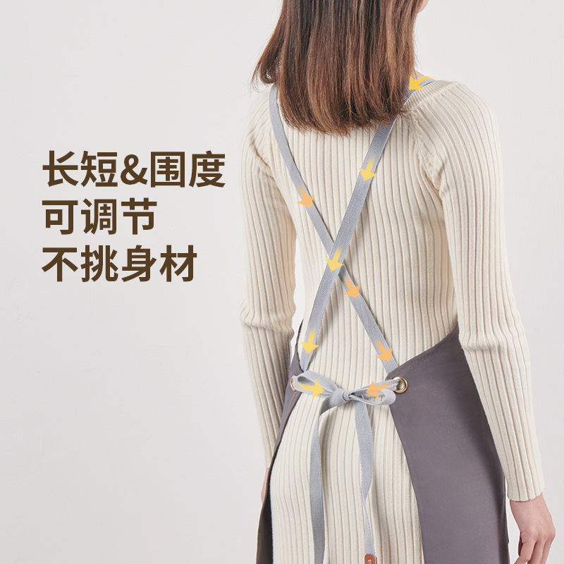 Tạp dề nhà bếp gia đình nấu ăn phục vụ ăn uống chống thấm nước chống thấm dầu quần áo làm việc mẫu mới nữ công sở chống bụi 2024 chuyên dụng chống bám bẩn