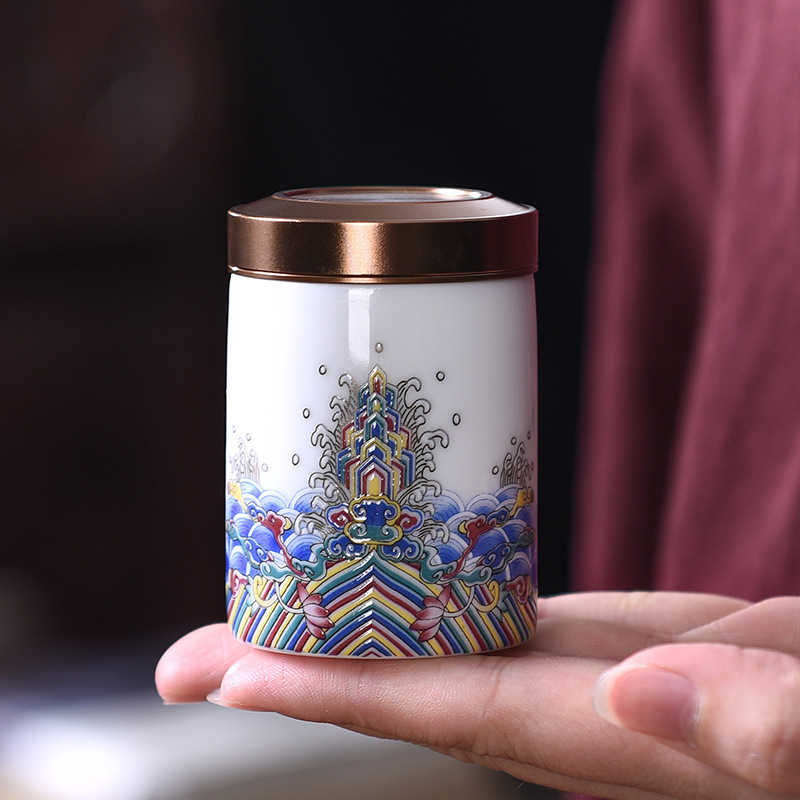 Hộp đựng trà gốm sứ nhỏ tráng men, hộp đựng trà Kung Fu xách tay, hộp đựng đồ mini, hộp đựng trà bán buôn