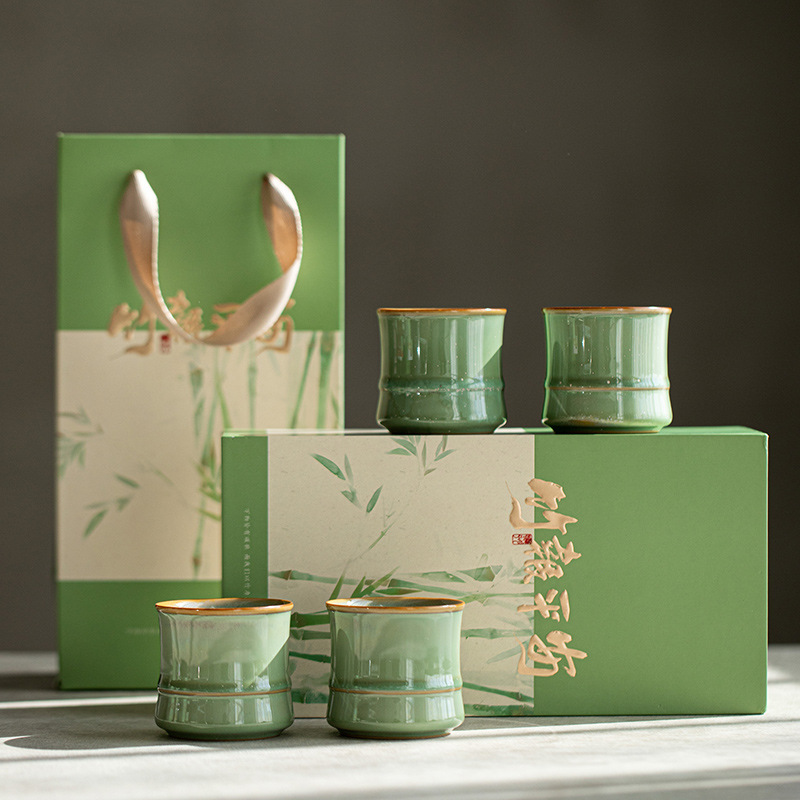 Bộ ấm chén gốm sứ cao cấp, bộ ấm chén trà, quà tặng sự kiện dành cho nhân viên, hộp quà tặng, hộp đựng bằng tre, hộp đựng trà an toàn