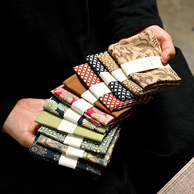 Khăn trà thấm nước, vải bông và vải lanh, khăn trà thủ công, khăn vuông chiếu trà nhỏ, khăn pha khô, bộ trà đạo, khăn trải bàn trà, bán buôn