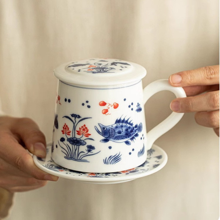 Cốc văn phòng Yunsheng vân tảo cốc pha trà gốm sứ cốc uống trà văn phòng gia dụng cốc cốc cốc cốc cốc cốc nước