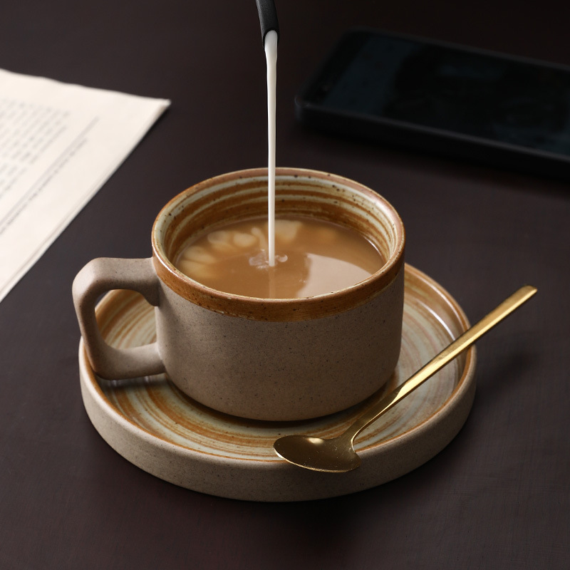 Cốc cà phê cổ điển Nhật Bản cao cấp tinh tế phong cách Ý gốm sứ ngách Quán Cà Phê Latte Bộ cốc trà chiều