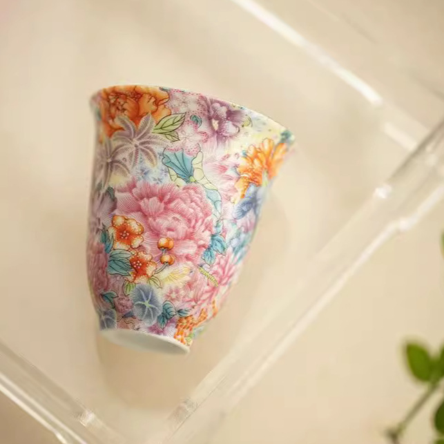 Cốc chủ nhân tráng men đa hoa tách trà bộ trà Kung Fu phong cách Trung Quốc cốc hương thơm cốc sản phẩm cá nhân cốc trà đơn