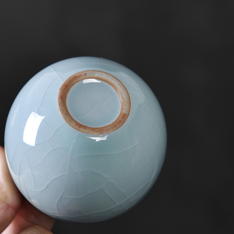 Năm cốc trà gốm sứ nổi tiếng bộ trà Kung Fu cốc chủ nhân cốc đơn Ru lò chính thức cốc trà quà lưu niệm