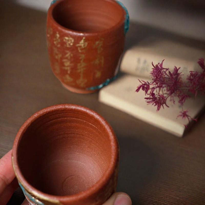 Cô Shiano màu đỏ thủ công tuyệt vời, lang băm, cốc chủ sở hữu cá nhân bằng gốm đốt củi Laicai, cốc trà Kung Fu
