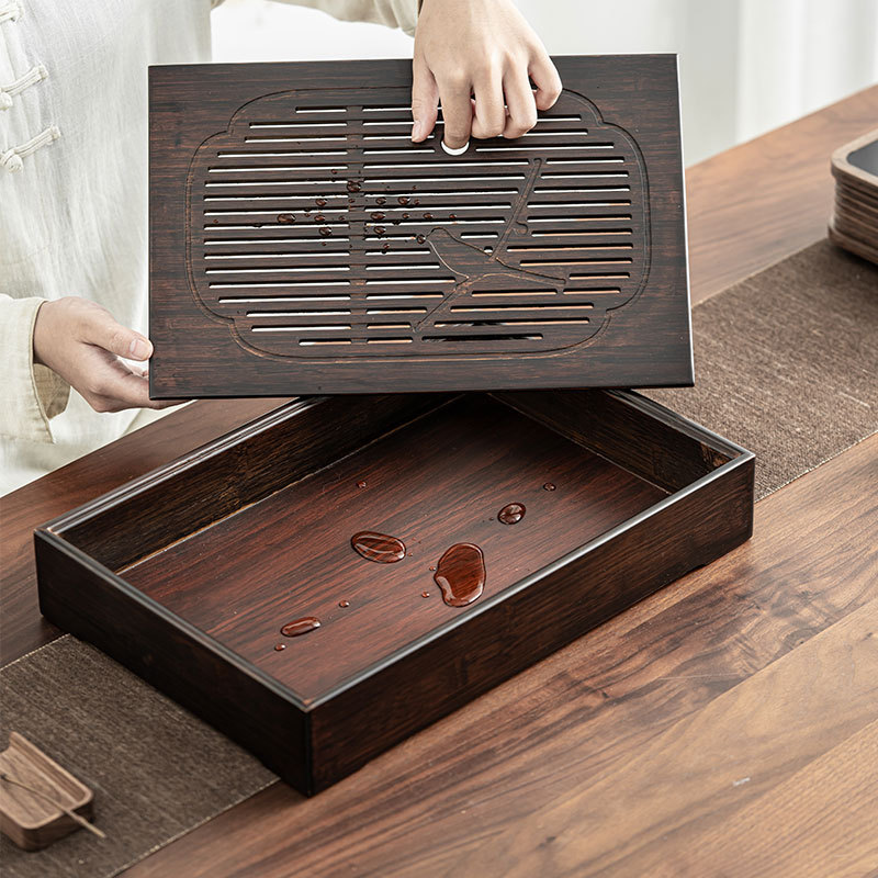 Khay trà tre núi cao Yanxi, bàn trà phòng khách cổ điển, khay pha trà hai công dụng đựng hàng cỡ lớn, vừa và nhỏ, khay pha trà khô, bàn trà