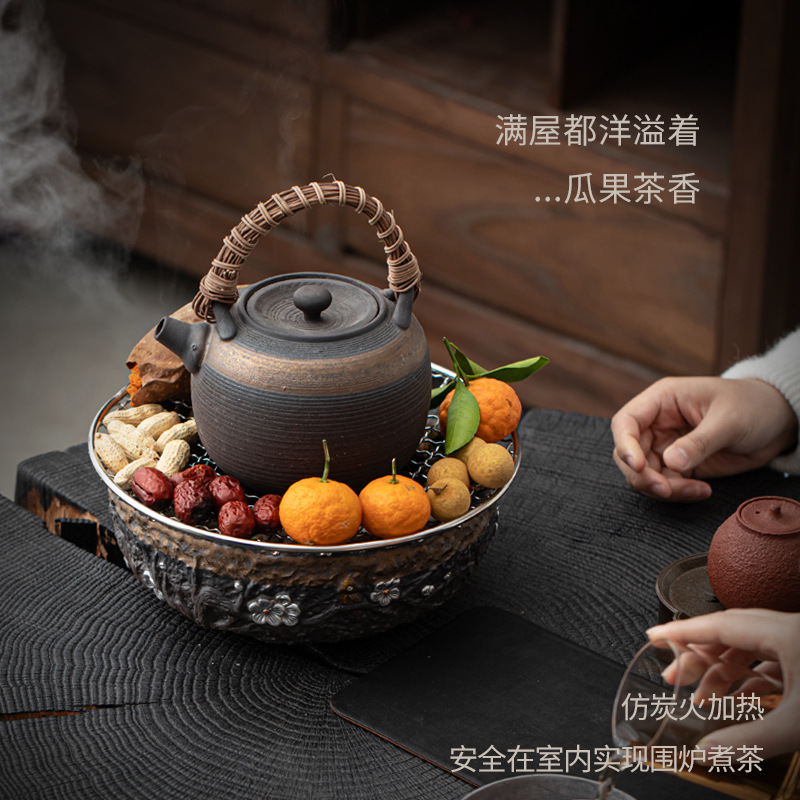 Bán buôn gốm thô bếp nấu trà bếp điện bếp nấu trà Bộ đồ nấu trà gốm sứ trong nhà cổ điển bếp nấu trà