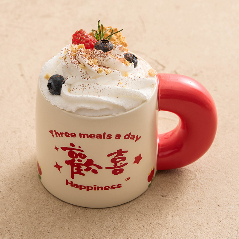 Cốc tai to cốc gốm sứ giá trị cao cho nữ cốc nước đôi tân hôn lễ hội cốc uống nước mùa hè gia dụng
