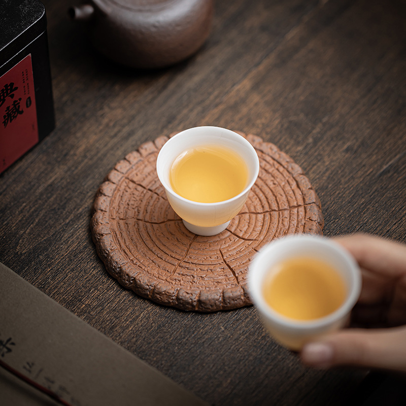 Ấm đất sét đá cũ, khay xốp khô, ấm phong cách Trung Quốc cổ điển, khay đựng cốc, bàn trà nhỏ, đệm ấm trà gốm sứ, phụ kiện bộ trà Kung Fu