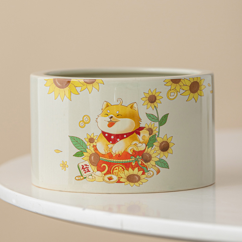 Chậu rửa trà gốm sứ cổ điển, chậu trà hình tròn, bồn đựng bã trà cỡ lớn gia dụng, bồn nước thải, phụ kiện trà đạo tinh tế